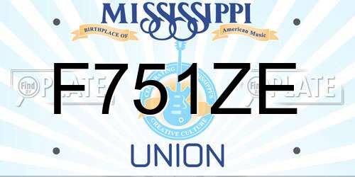 F751ZE Mississippi License Plate