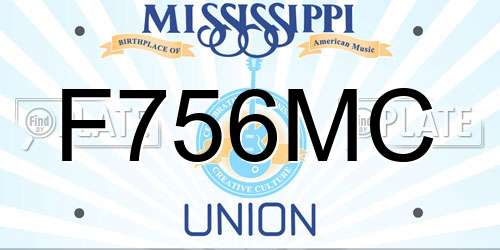 F756MC Mississippi License Plate
