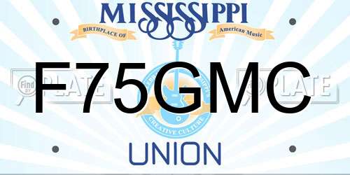 F75GMC Mississippi License Plate