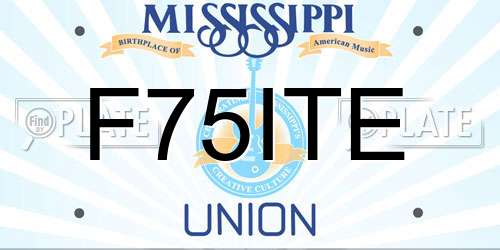 F75ITE Mississippi License Plate