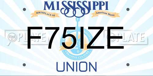 F75IZE Mississippi License Plate