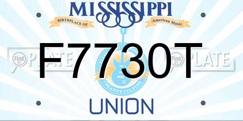 F7730T Mississippi License Plate