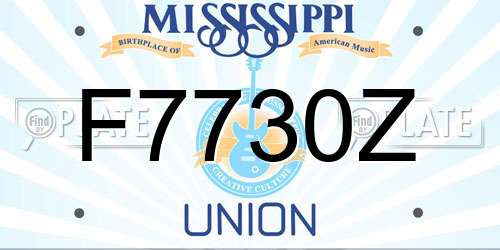 F7730Z Mississippi License Plate