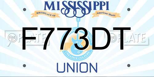 F773DT Mississippi License Plate