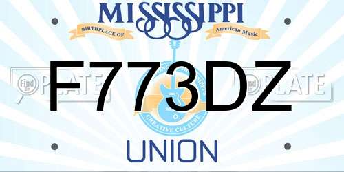 F773DZ Mississippi License Plate