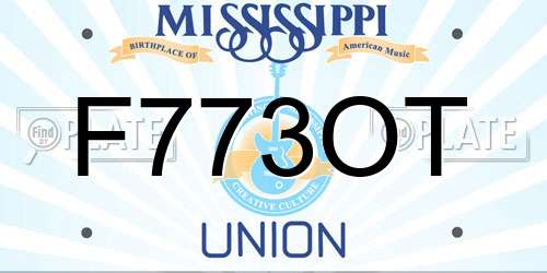 F773OT Mississippi License Plate
