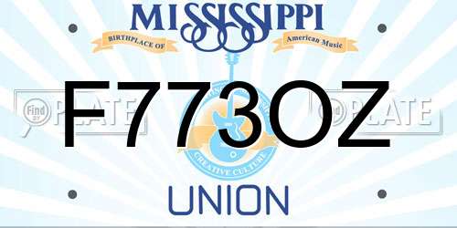 F773OZ Mississippi License Plate
