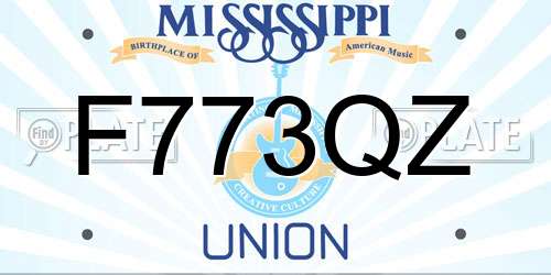 F773QZ Mississippi License Plate