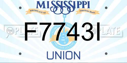 F7743I Mississippi License Plate