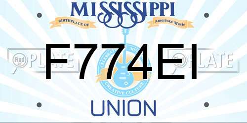 F774EI Mississippi License Plate