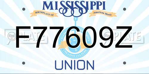 F77609Z Mississippi License Plate
