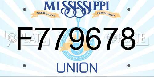 F779678 Mississippi License Plate