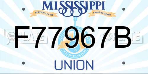 F77967B Mississippi License Plate