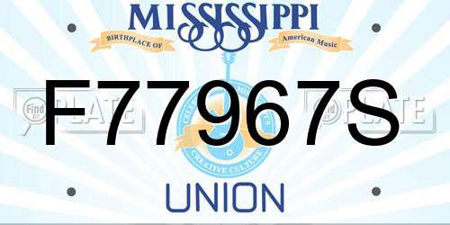 F77967S Mississippi License Plate