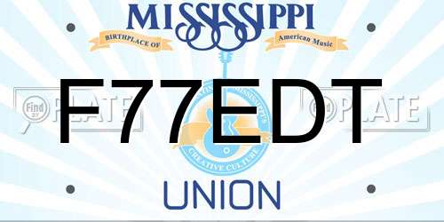 F77EDT Mississippi License Plate