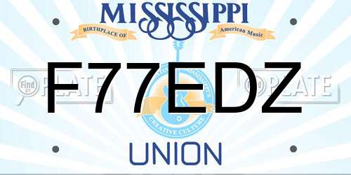 F77EDZ Mississippi License Plate