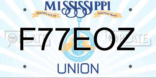 F77EOZ Mississippi License Plate