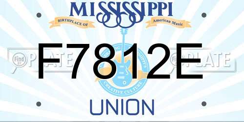 F7812E Mississippi License Plate