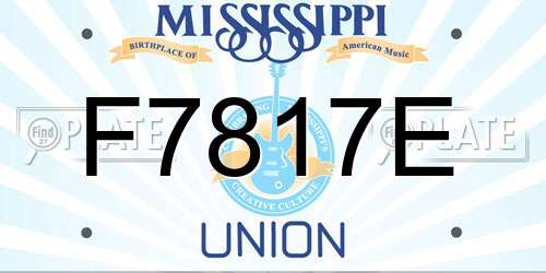 F7817E Mississippi License Plate
