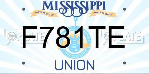 F781TE Mississippi License Plate