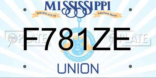 F781ZE Mississippi License Plate