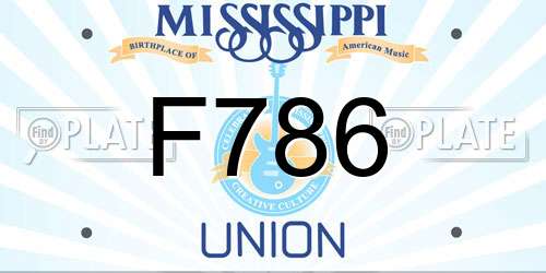 F786 Mississippi License Plate