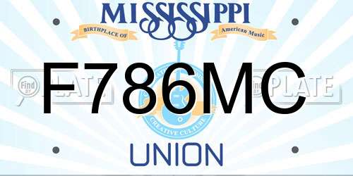 F786MC Mississippi License Plate