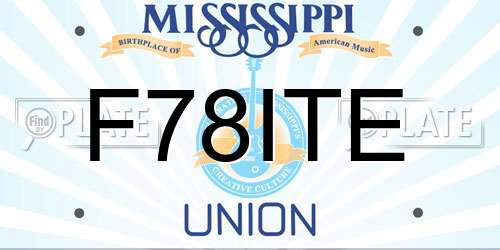 F78ITE Mississippi License Plate