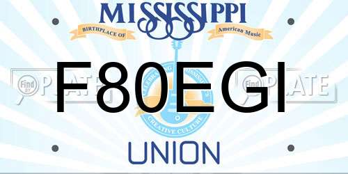 F80EGI Mississippi License Plate