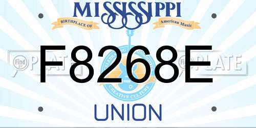 F8268E Mississippi License Plate