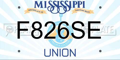 F826SE Mississippi License Plate