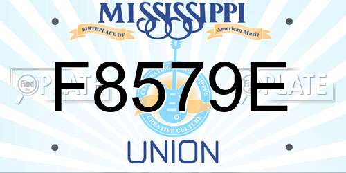 F8579E Mississippi License Plate