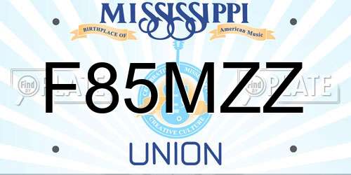 F85MZZ Mississippi License Plate