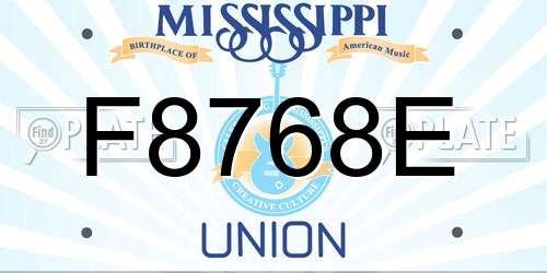 F8768E Mississippi License Plate