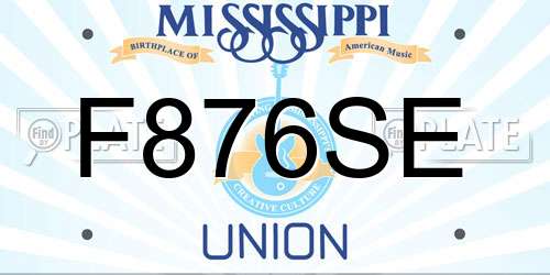 F876SE Mississippi License Plate