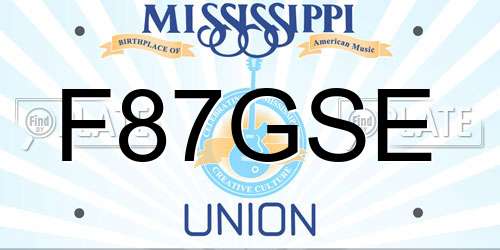 F87GSE Mississippi License Plate
