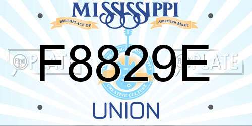 F8829E Mississippi License Plate