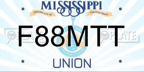 F88MTT Mississippi License Plate