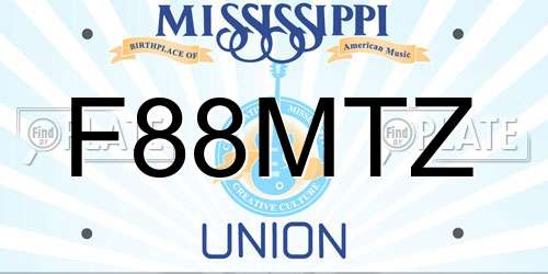 F88MTZ Mississippi License Plate