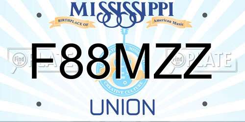 F88MZZ Mississippi License Plate