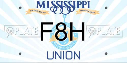 F8H Mississippi License Plate