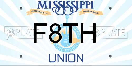 F8TH Mississippi License Plate