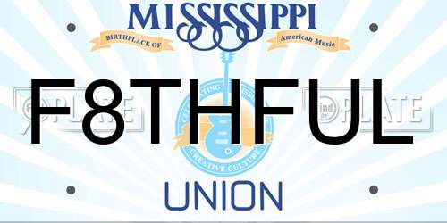 F8THFUL Mississippi License Plate