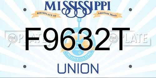 F9632T Mississippi License Plate