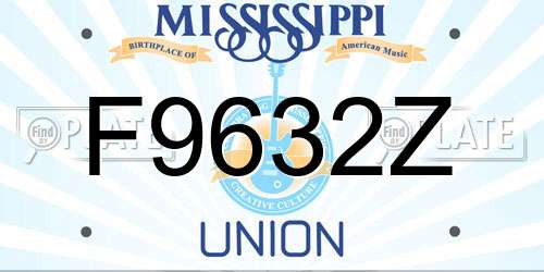F9632Z Mississippi License Plate
