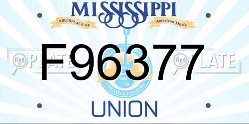 F96377 Mississippi License Plate