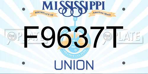F9637T Mississippi License Plate