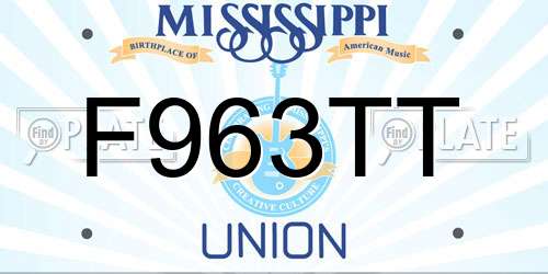 F963TT Mississippi License Plate