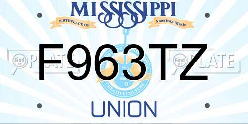 F963TZ Mississippi License Plate