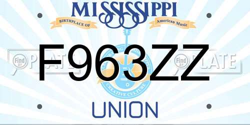 F963ZZ Mississippi License Plate